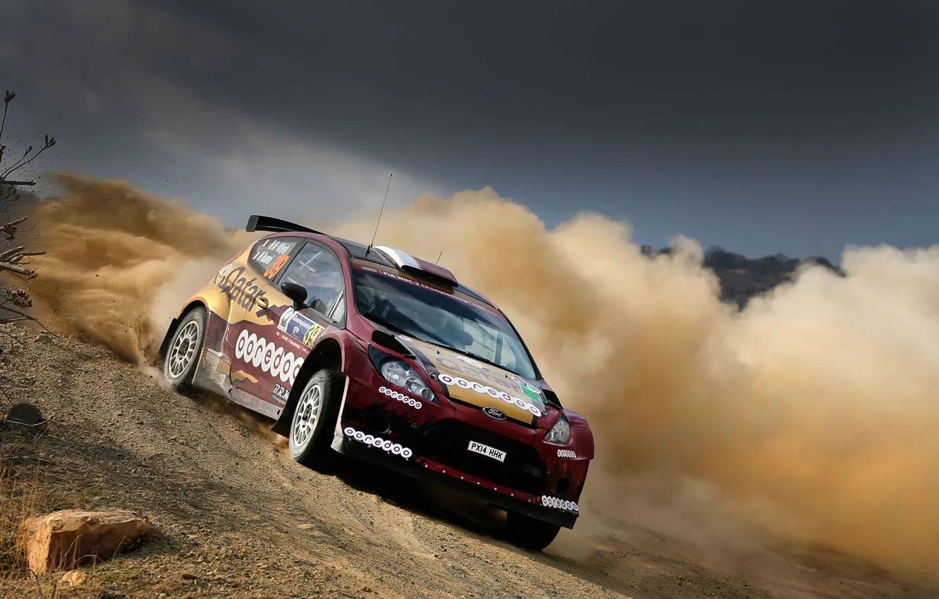 Фото обои Ford, Пыль, WRC, Rally, Fiesta, Al Kuwari