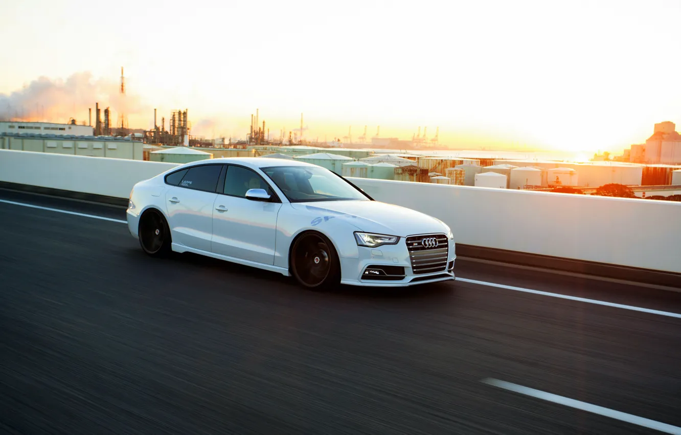 Фото обои Audi, white, wheels, frontside