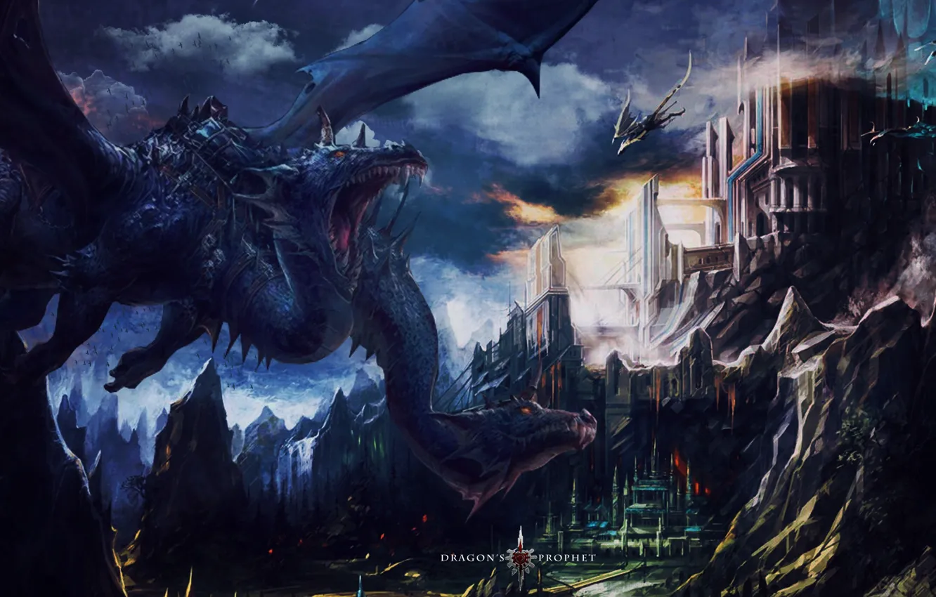 Фото обои пейзаж, замок, Драконы, dragons, Dragon's Prophet