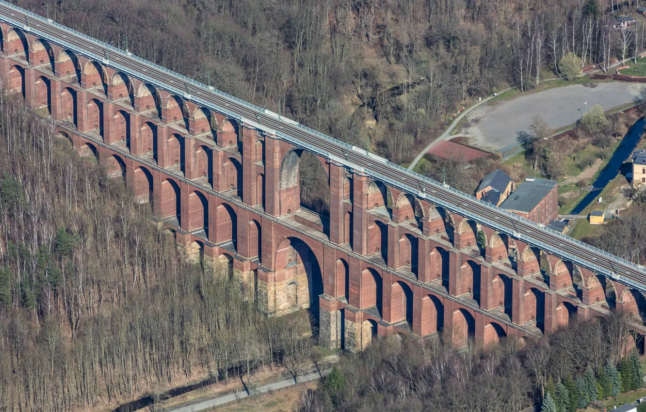 Фото обои Германия, Саксония, акведук, Нечкау