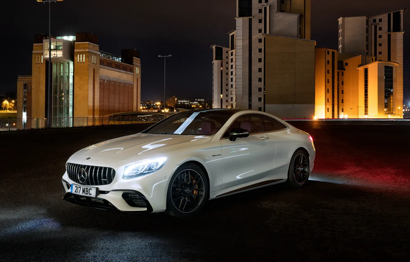 Фото обои фары, Mercedes-Benz, AMG, Coupe, 2018, 4MATIC, S63