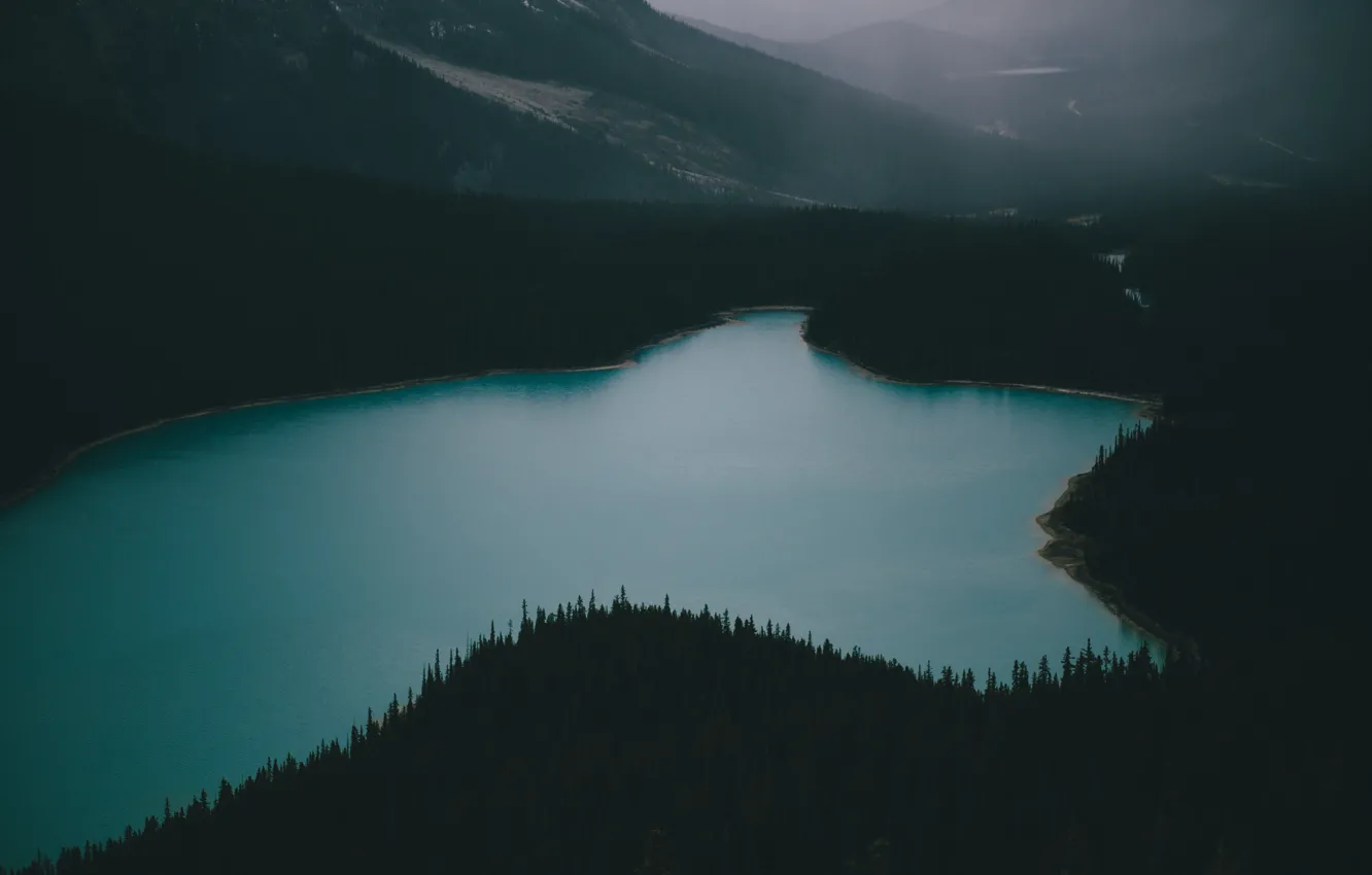 Фото обои лес, вода, горы, озеро, Канада, скалистые горы, photographer, canada
