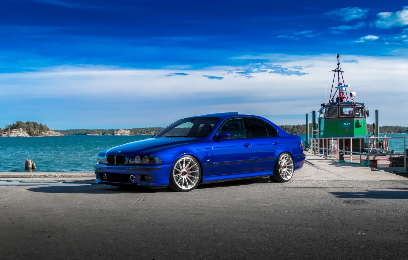 Фото обои BMW, Blue, E39