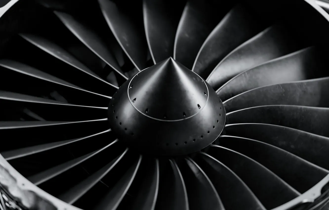 Фото обои Самолет, Двигатель, Авиация, Турбина, Aircraft, Лопасти, By mentat3d, mentat3d