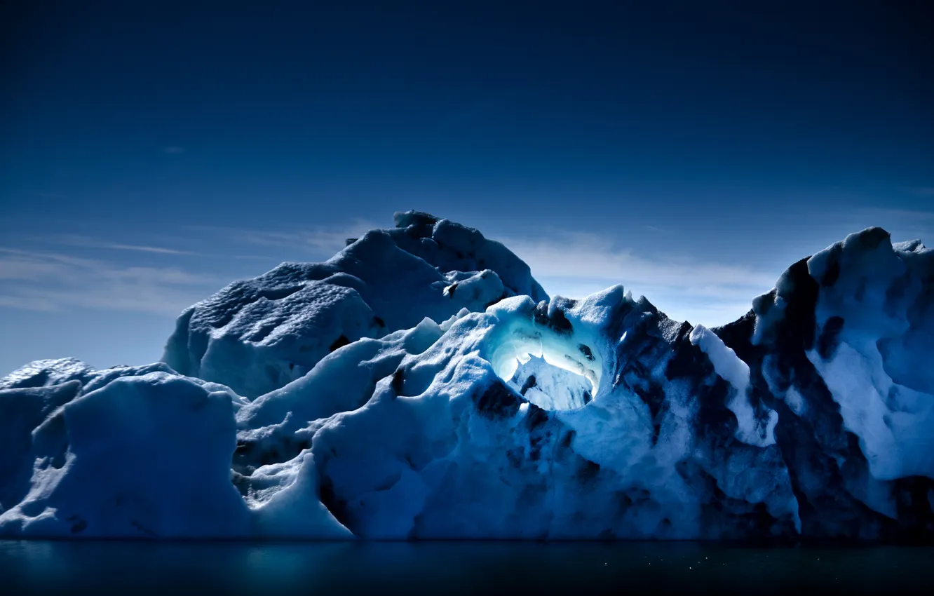 Фото обои свет, природа, ледник, айсберг