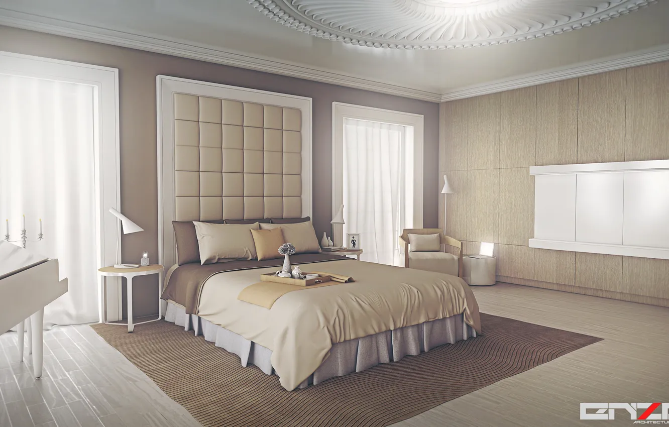 Фото обои мебель, помещение, яркость, обстановка, Bedroom design