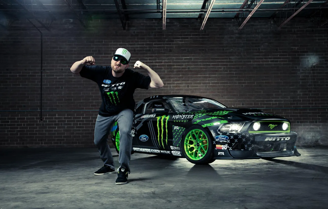 Фото обои Mustang, Ford, Monster Energy, RTR-X, Formula Drift, Vaughn Gittin Jr