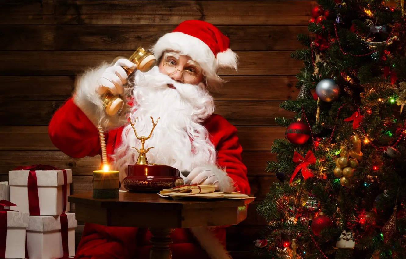Фото обои christmas, happy, holidays, new, year, merry, santa, claus