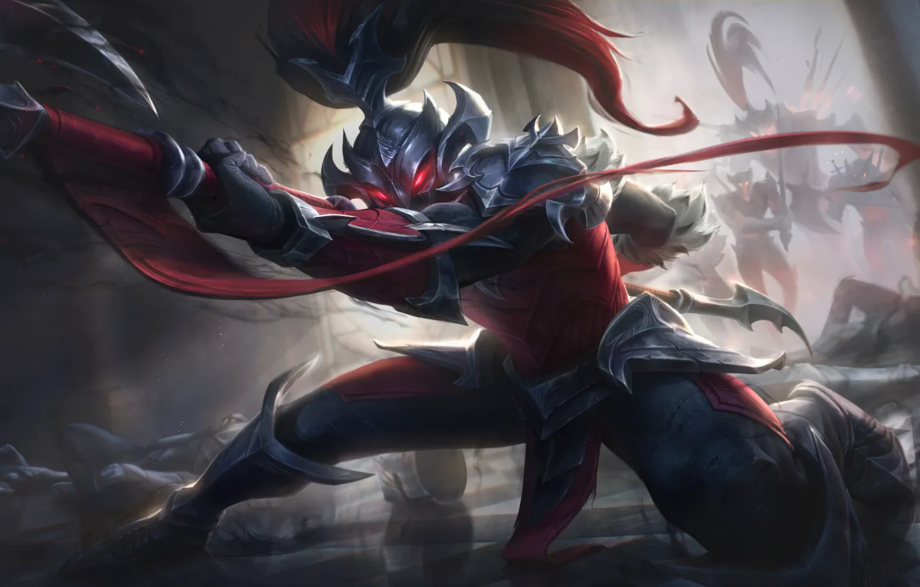 Фото обои фэнтези, битва, League of Legends, Riot Games, Xin Zhao
