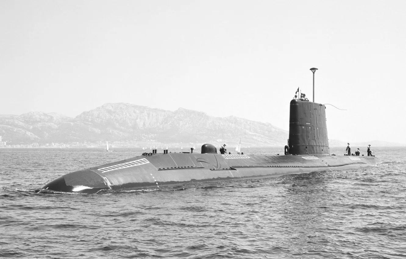 Фото обои субмарина, Dauphin, ВМС Франции, 1990 год, S633