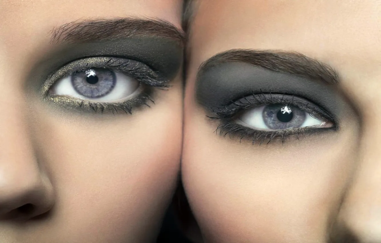Фото обои глаза, макияж, серые
