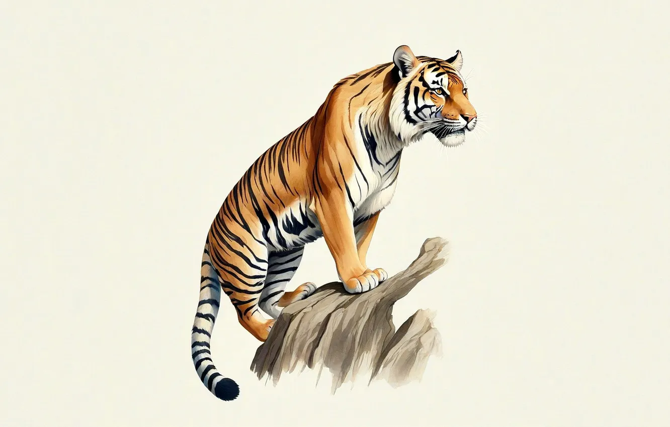 Фото обои tiger, backdrop, animales