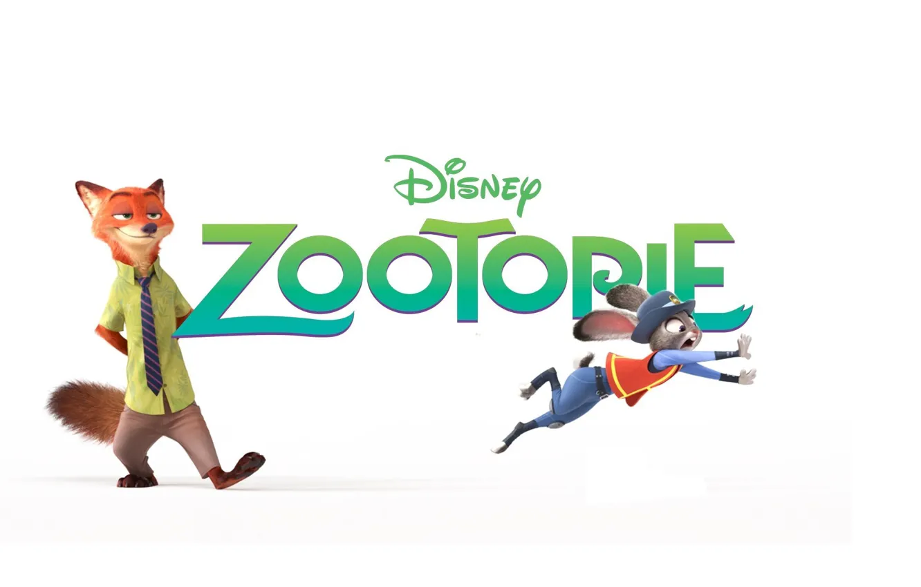 Фото обои Disney, Zootopia, Зверополис, Ник Уайлд, Джуди Хоппс