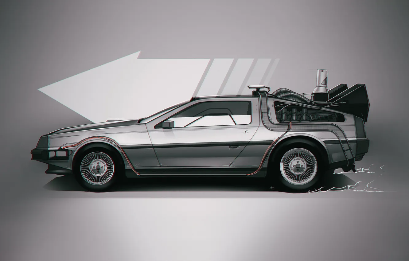 Фото обои Авто, Машина, Назад в будущее, DeLorean DMC-12, Art, DeLorean, DMC-12, Back to the Future