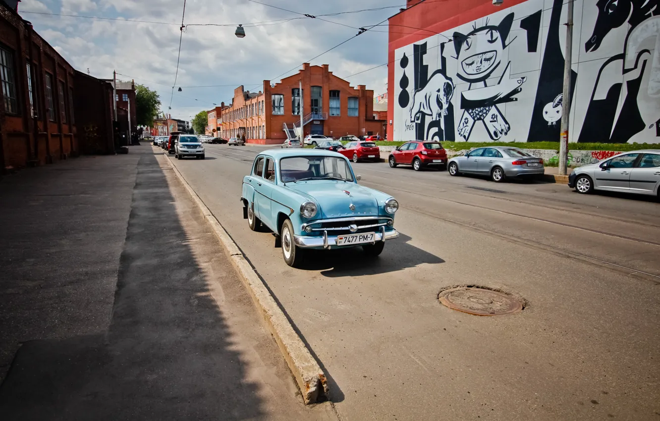 Фото обои ретро, USSR, Moskvich, Minsk, Moskvich 407