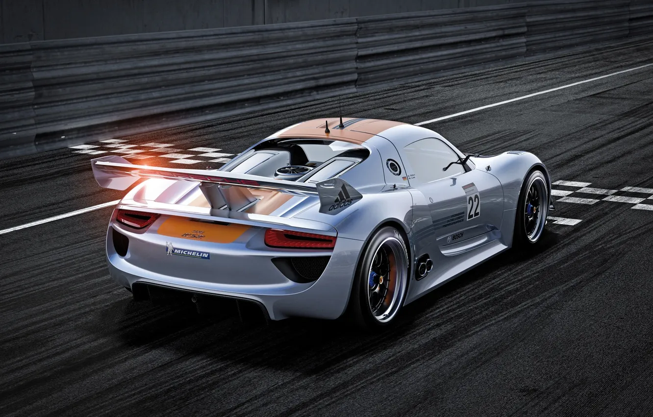 Фото обои машина, авто, спорт, Porsche, на старте, 918 RSR