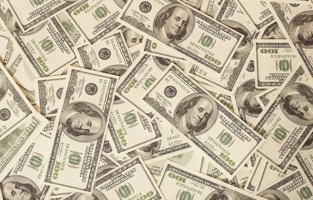 Фото обои зелень, деньги, доллары, валюта, сто, баксы, Бенджамин Франклин, финансы
