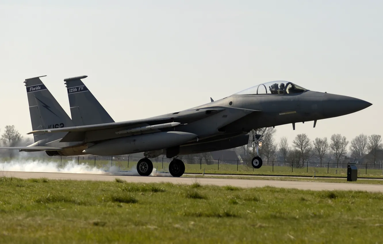 Фото обои Eagle, F-15, ВВС США, четвёртого поколения, McDonnell Douglas, американский всепогодный истребитель