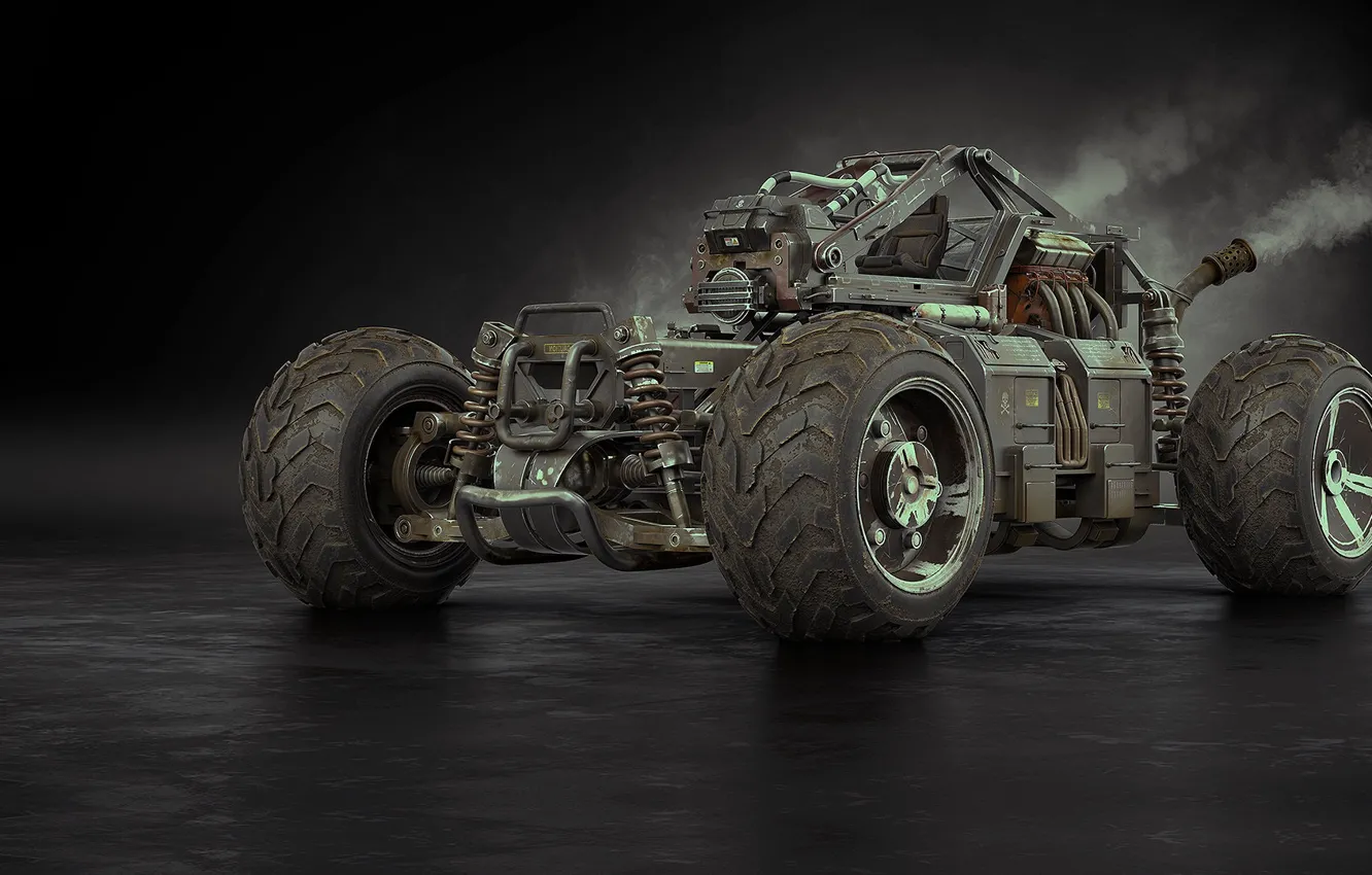 Фото обои машина, арт, Багги, Alexandr Novitskiy, Buggy for Apocalypse