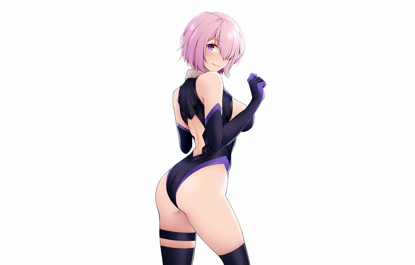 Фото обои girl, sexy, ass, cleavage, thighhighs, pink hair, boobs, anime