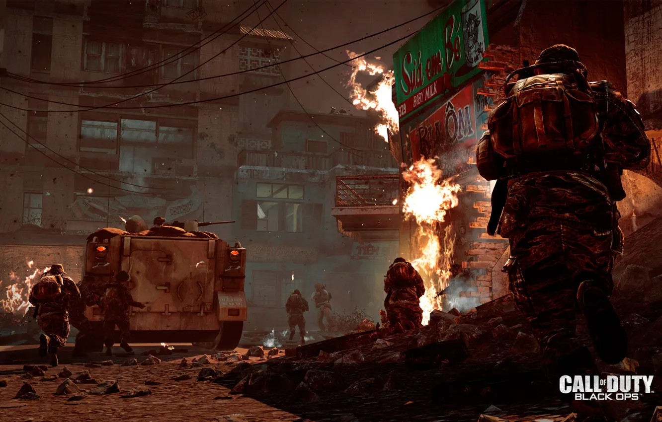 Фото обои оружие, солдаты, Call of Duty Black Ops, бмп
