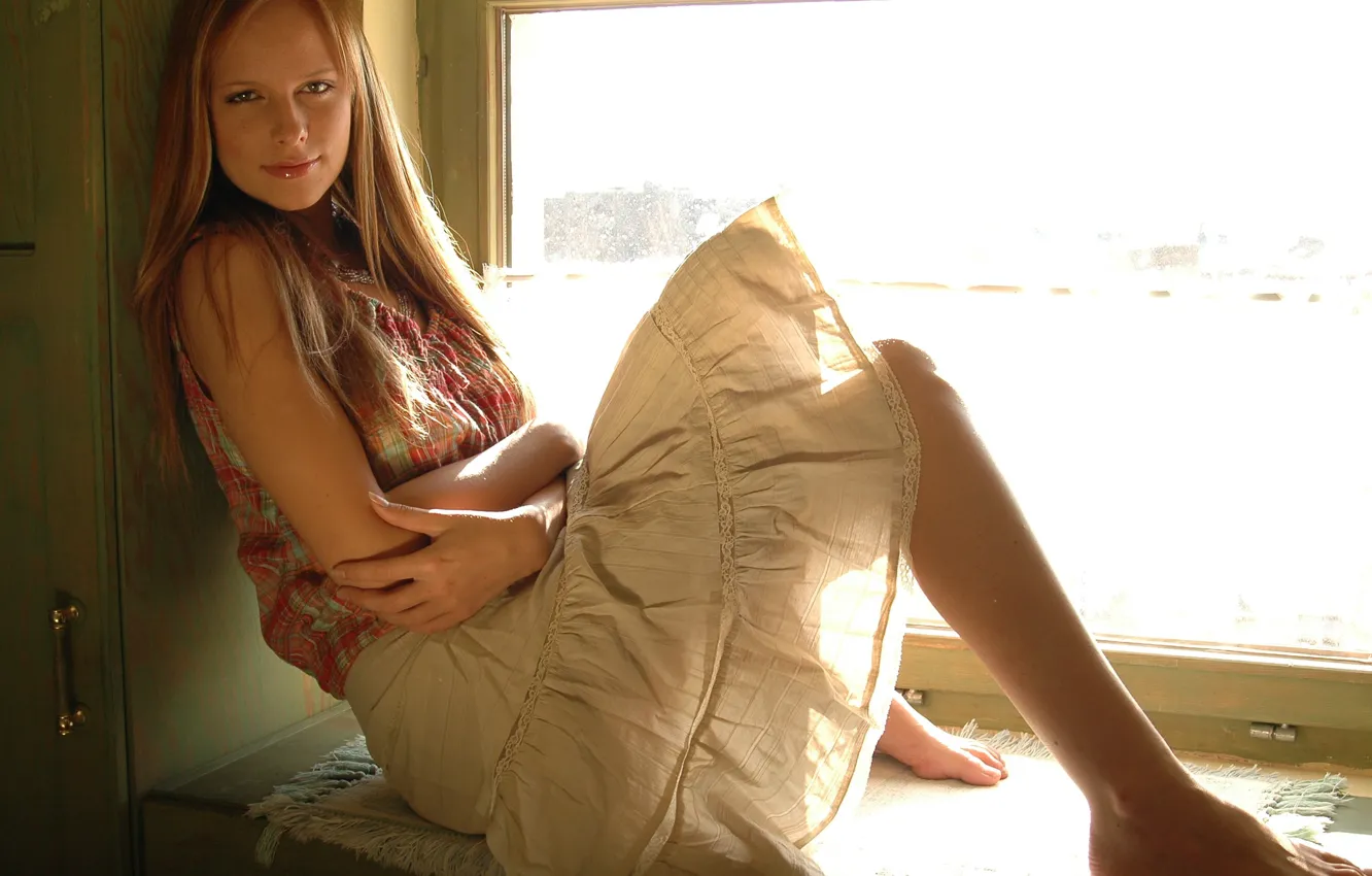 Фото обои девушка, шатенка, Met Art, Monika A