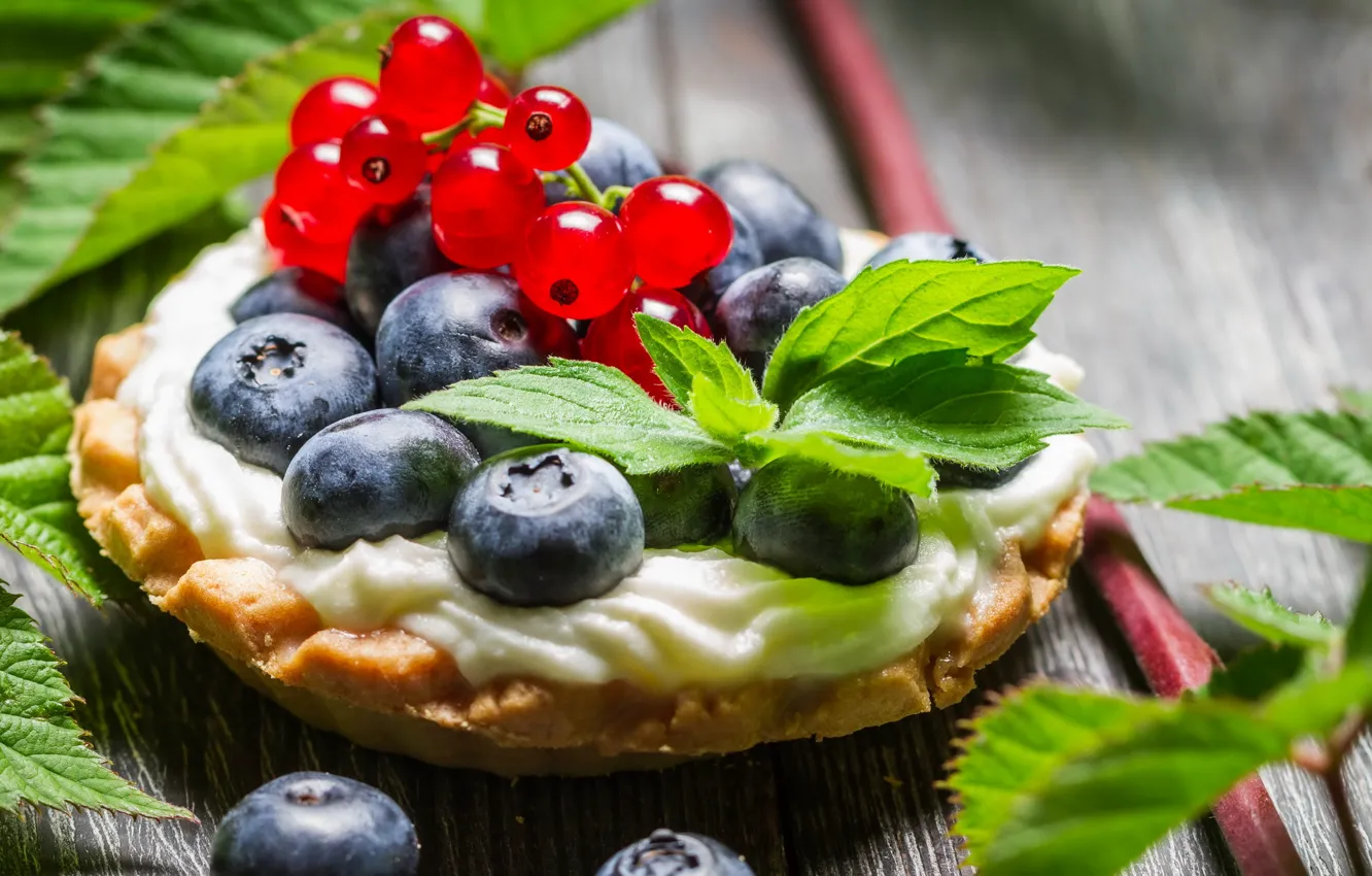 Фото обои макро, еда, Small forest cupcake with fruits