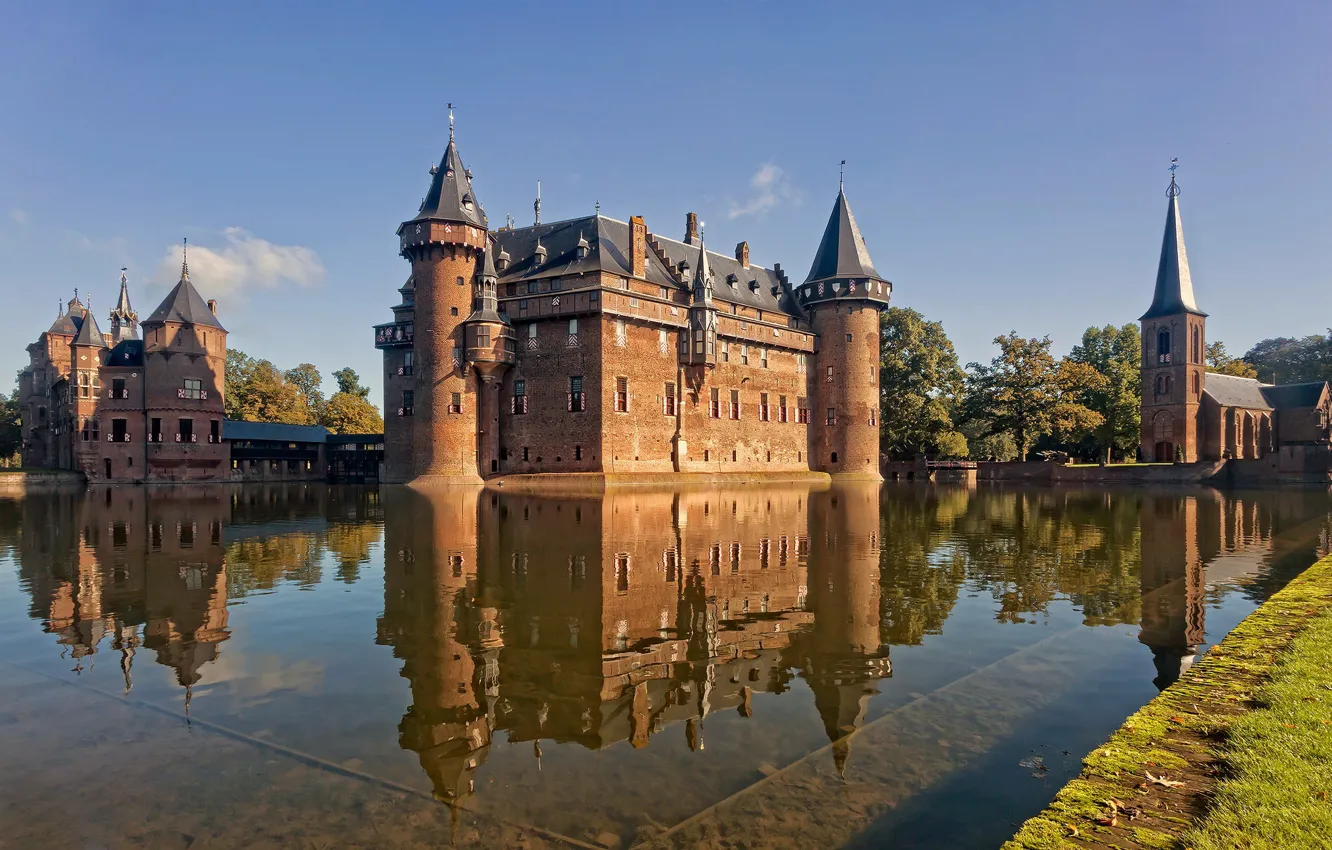 Фото обои замок, Нидерланды, Голландия, Utrecht, De Haar Castle