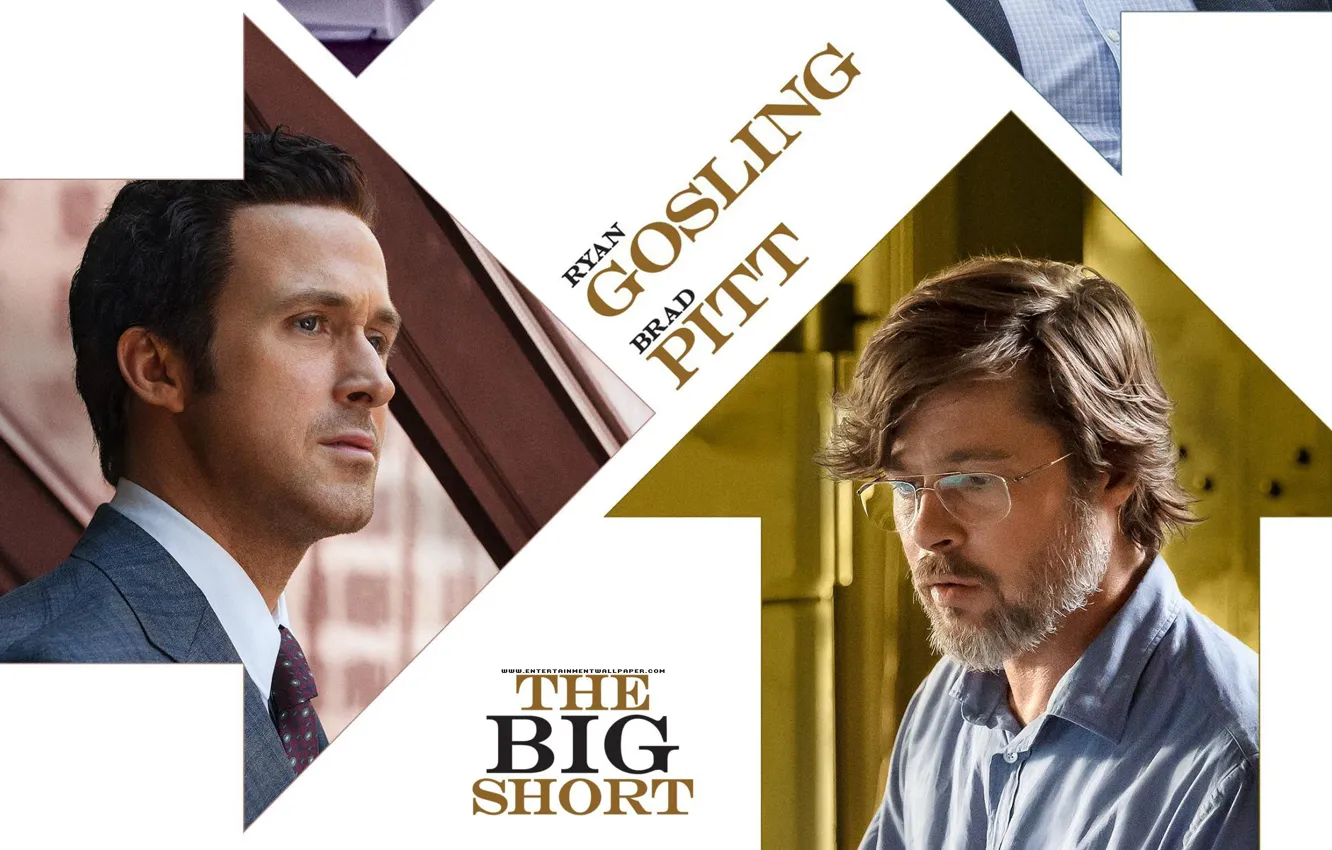 Фото обои Brad Pitt, Rayn Gosling, The Big Short, Игра на понижение