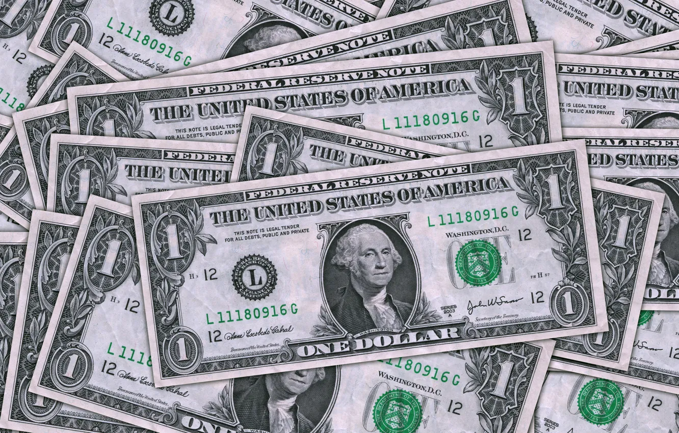 Фото обои USA, США, Купюры, Деньги, Dollar, Доллар, George Washington, Валюта