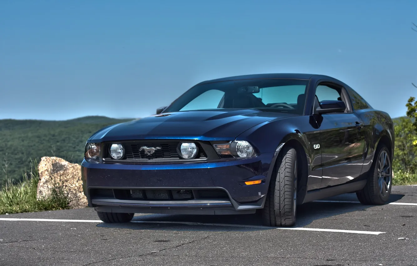Фото обои синий, Mustang, Ford, Shelby, мустанг, форд, шелби, blue