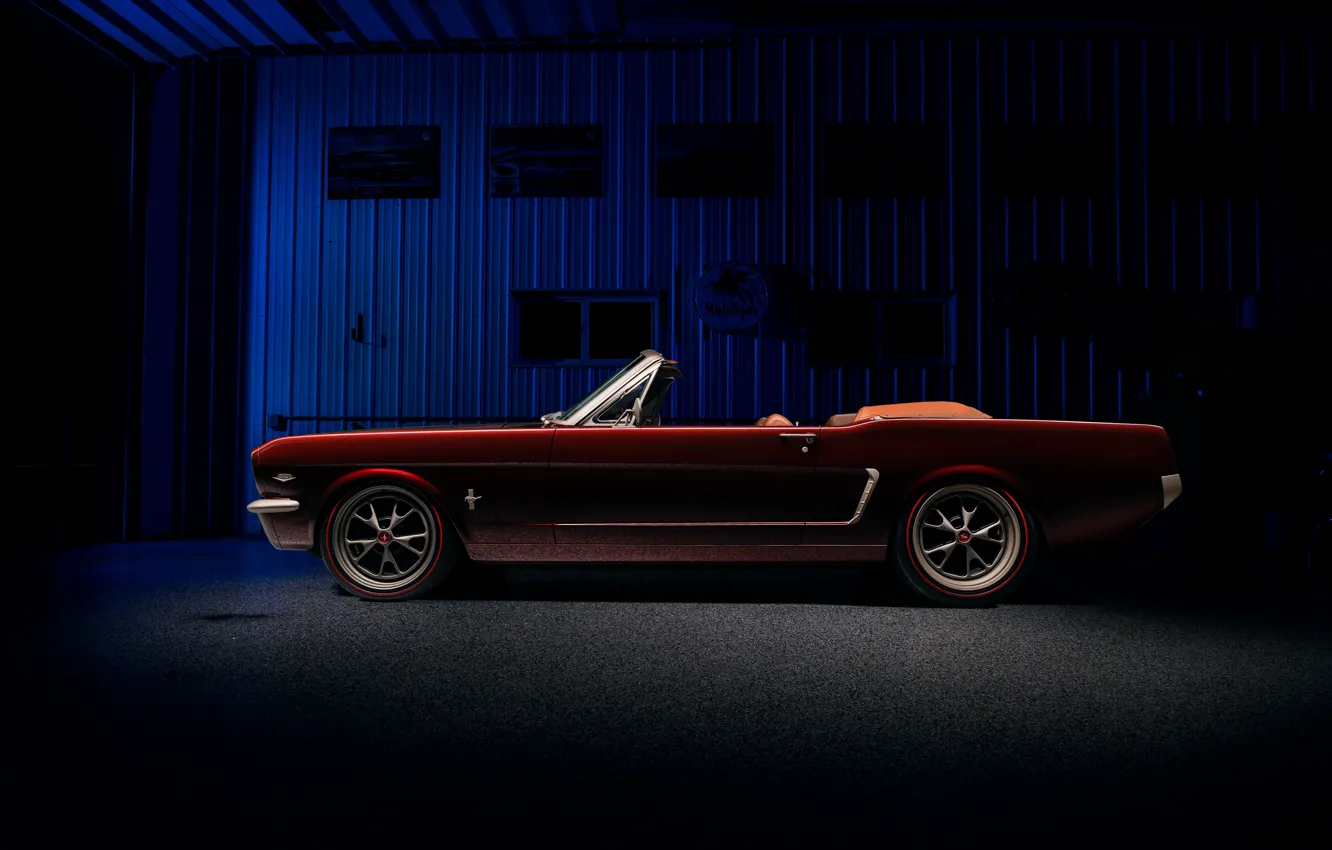 Фото обои Mustang, Ford, side view, Ringbrothers, 1965 Ford Mustang Convertible, Ford Mustang Uncaged