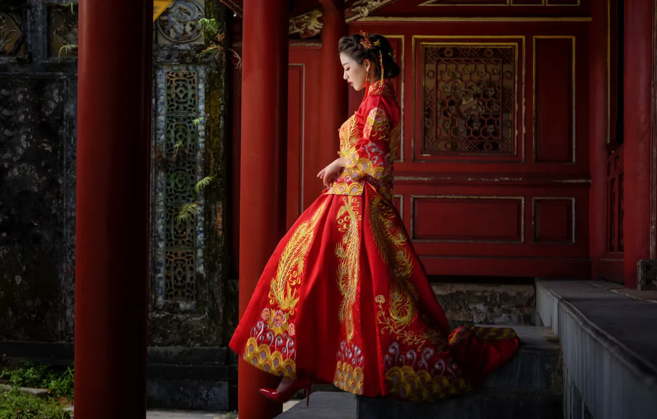 Фото обои девушка, стиль, азиатка