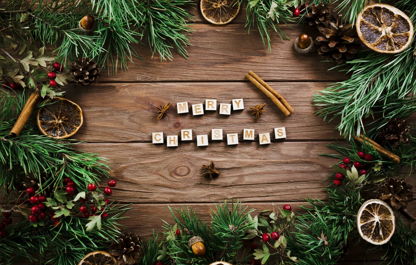 Фото обои елка, Новый Год, Рождество, Christmas, шишки, wood, New Year, decoration