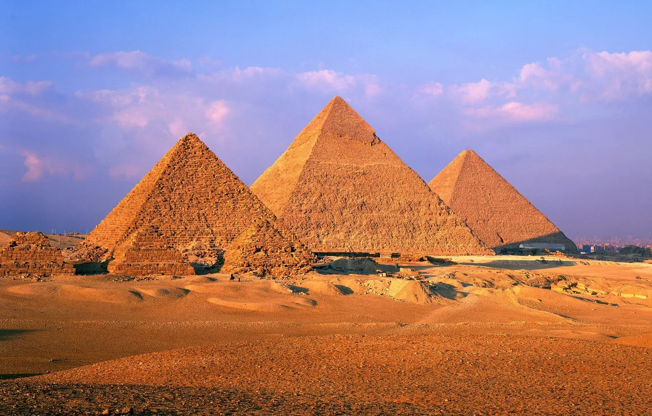 Фото обои Пирамиды, Египт, Гиза