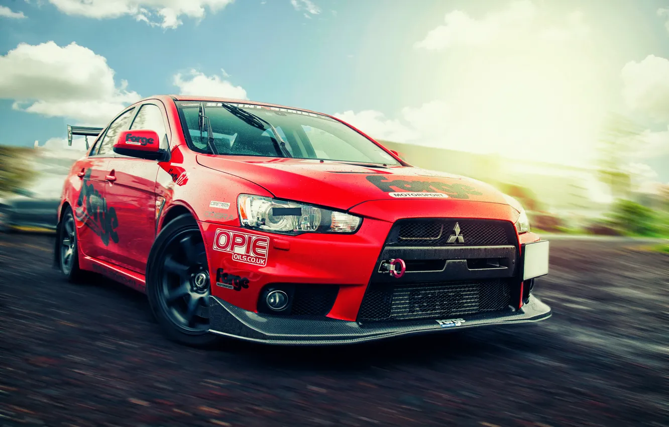 Фото обои скорость, Mitsubishi, Lancer, Evolution