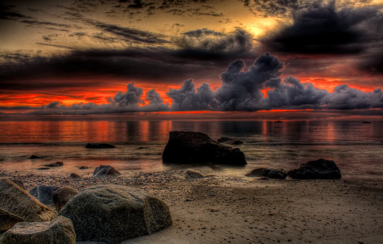 Фото обои песок, море, пляж, небо, пейзаж, закат, природа, океан