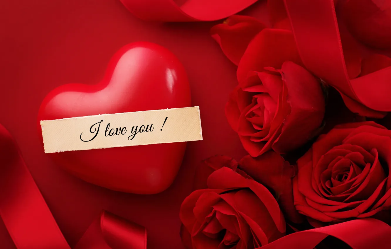 Фото обои любовь, сердце, розы, red, love, heart, romantic, silk