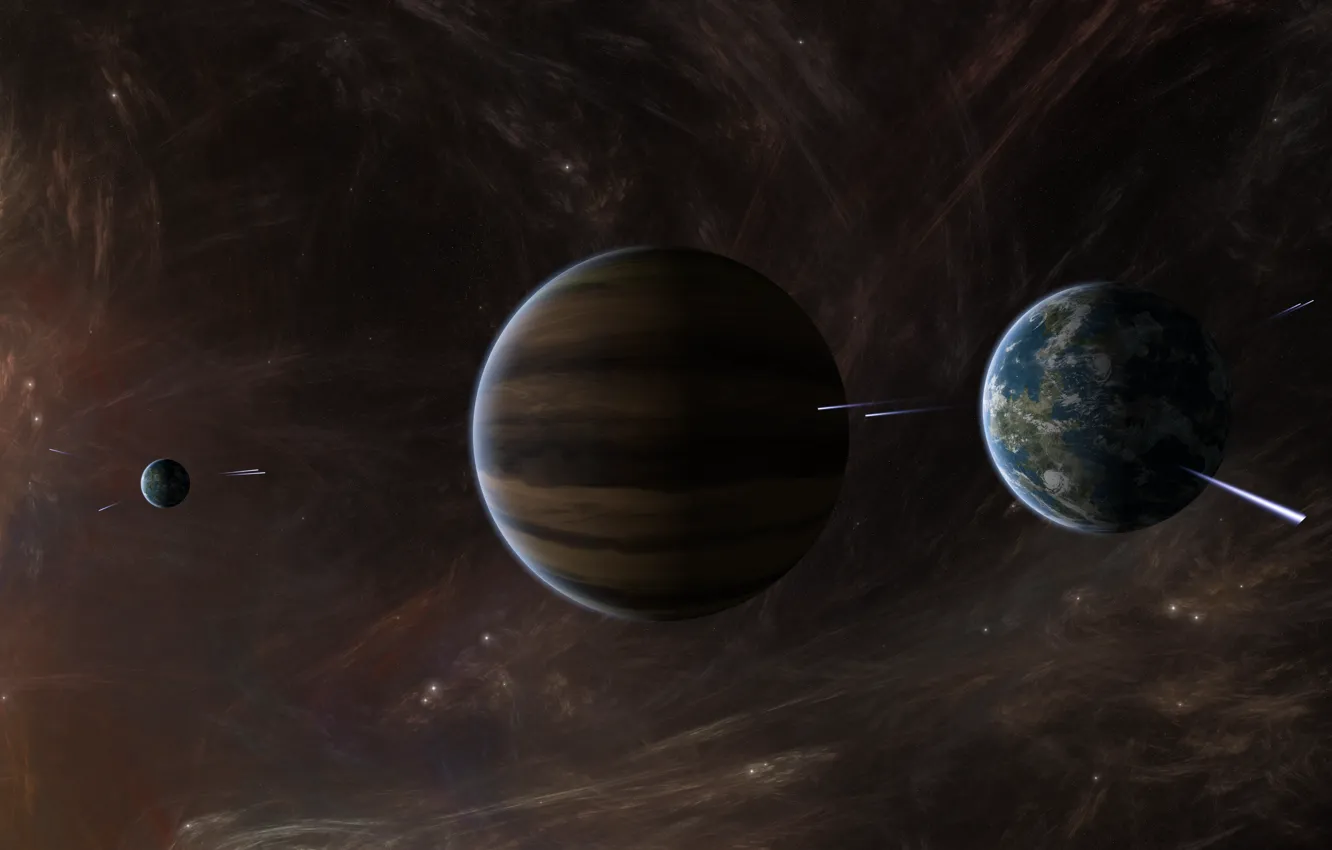 Фото обои звезды, планеты, газовый гигант, межзвездный газ