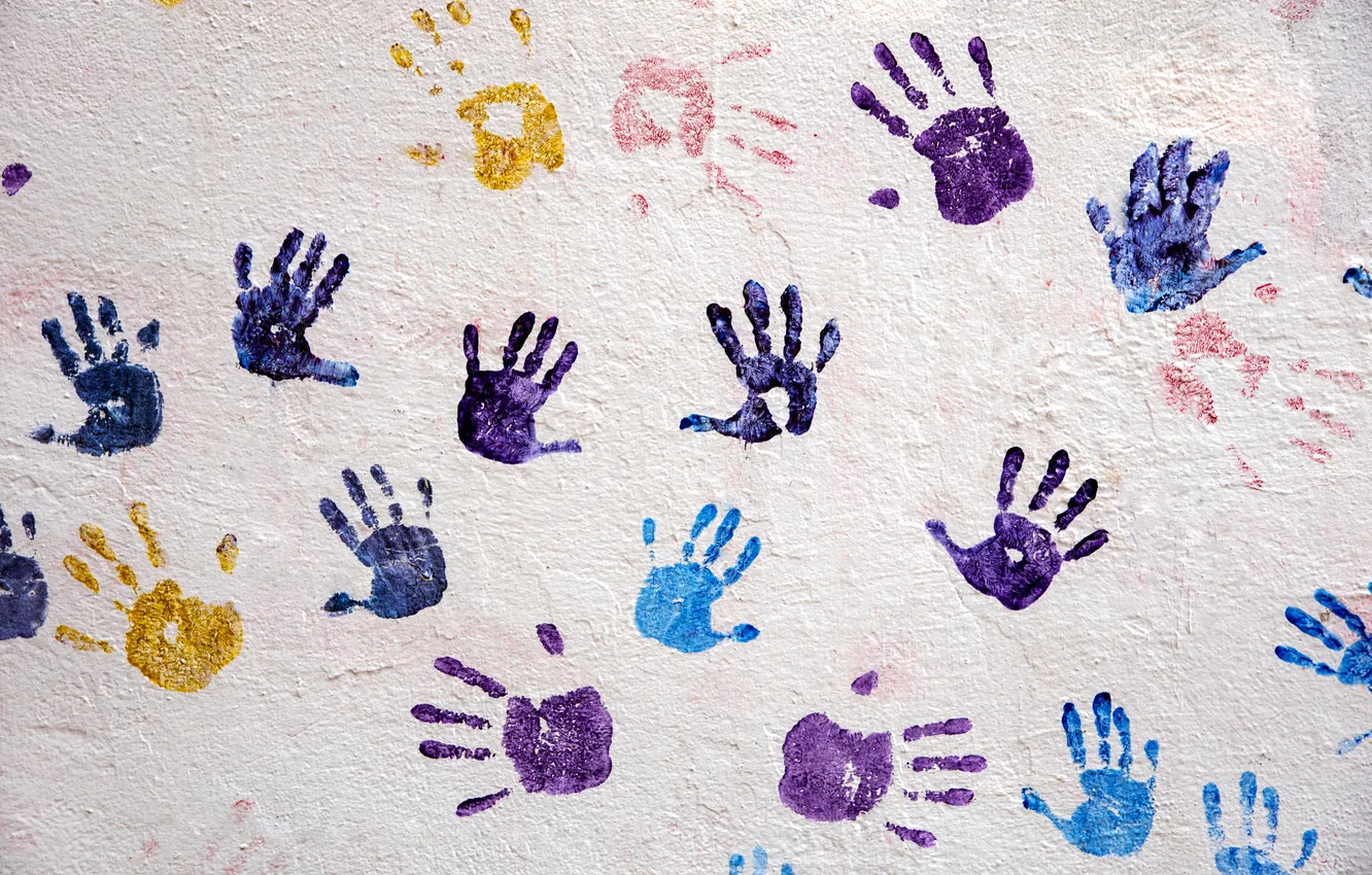 Фото обои colors, wall, hands