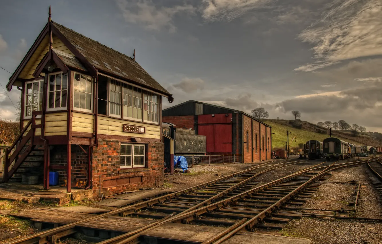 Фото обои станция, железная дорога, England, train station