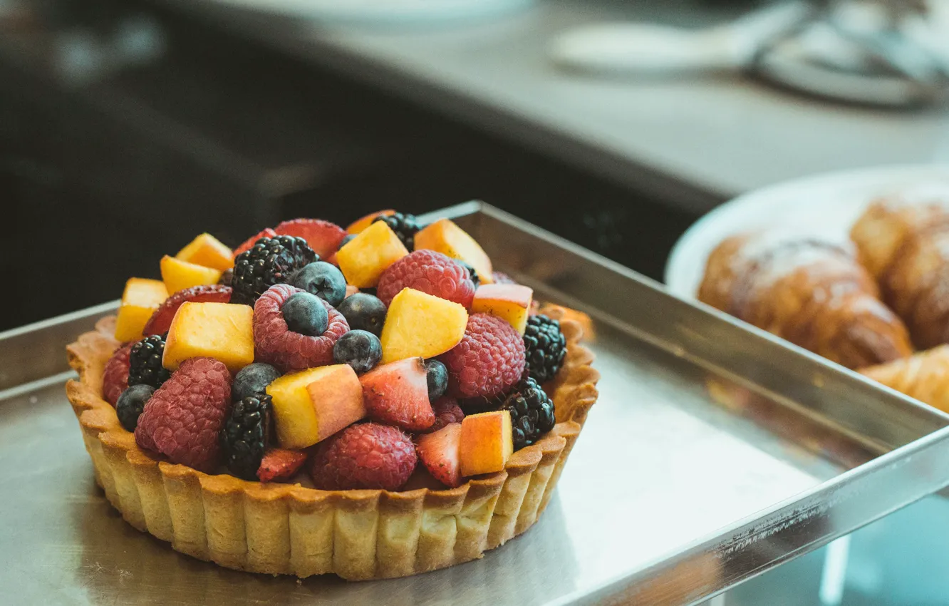 Фото обои ягоды, пирожное, фрукты, десерт, тарталетка