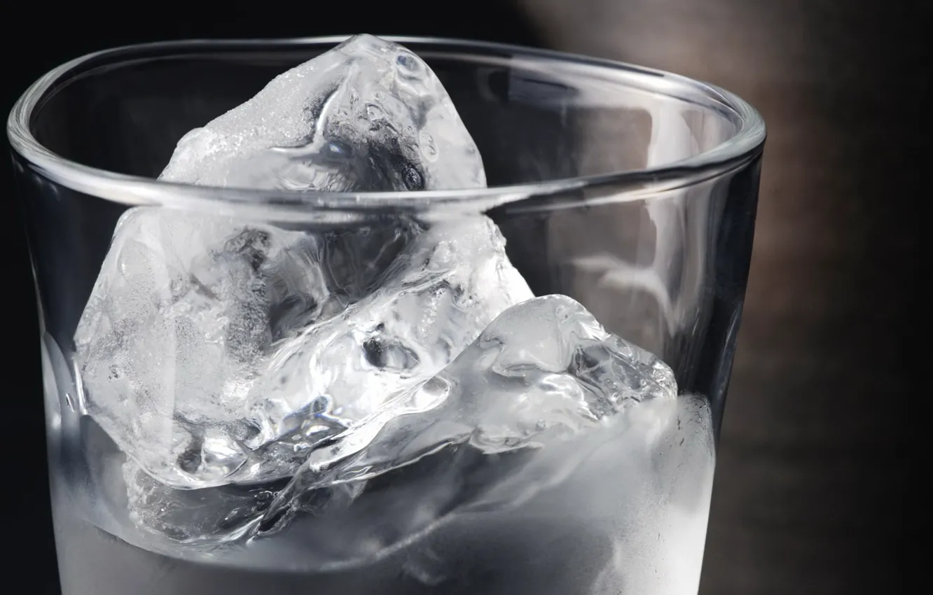Фото обои лед, вода, стакан