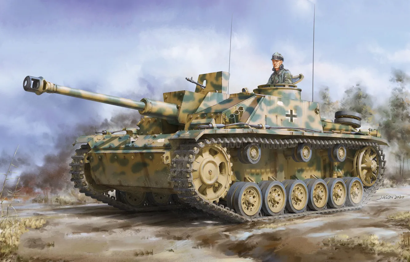 Фото обои Германия, jason, сау, вермахт, Истребитель танков, немецкая самоходно-артиллерийская установка, StuG III Ausf. G, Самоходная артиллерийская …