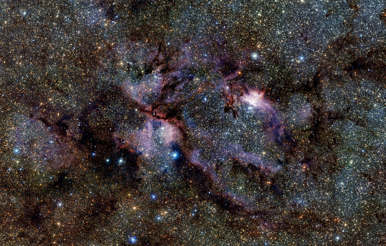 Фото обои Nebula, NGC 6357, Constellation of Scorpius, VISTA telescope, Gas Clouds, The Vía Láctea survey, The …