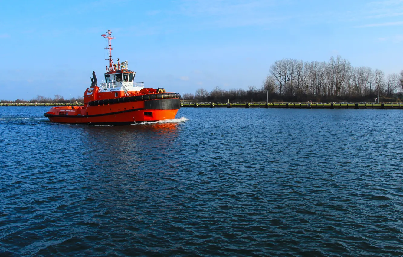 Фото обои sea, ship, swim