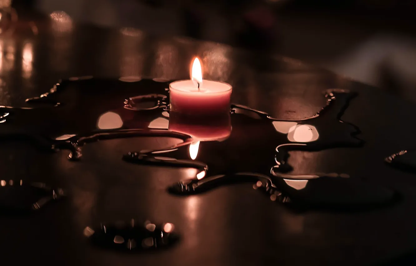 Фото обои вода, пламя, свечи