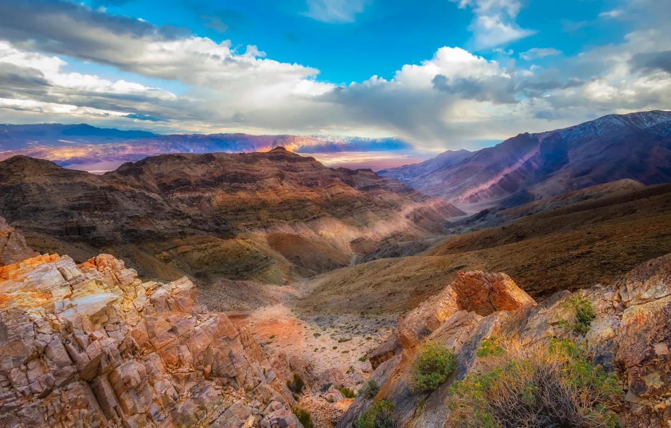 Фото обои облака, природа, скалы, каньон