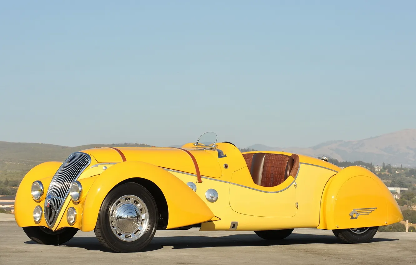 Фото обои Roadster, Peugeot, спорткар, классика, 1938, 402, Darlmat, Pourtout