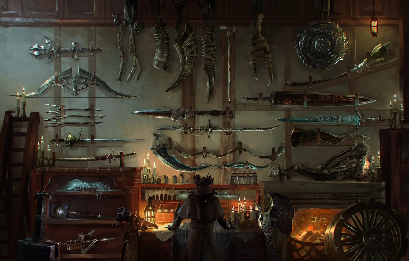 Фото обои оружие, меч, мастерская, weapon, bloodborne